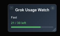 Usage / rate-limit bar shown on grok.com